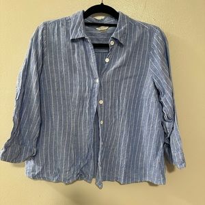 Christopher and Banks 3/4 sleeve- great Coastal Grandma Vibe. Linen material